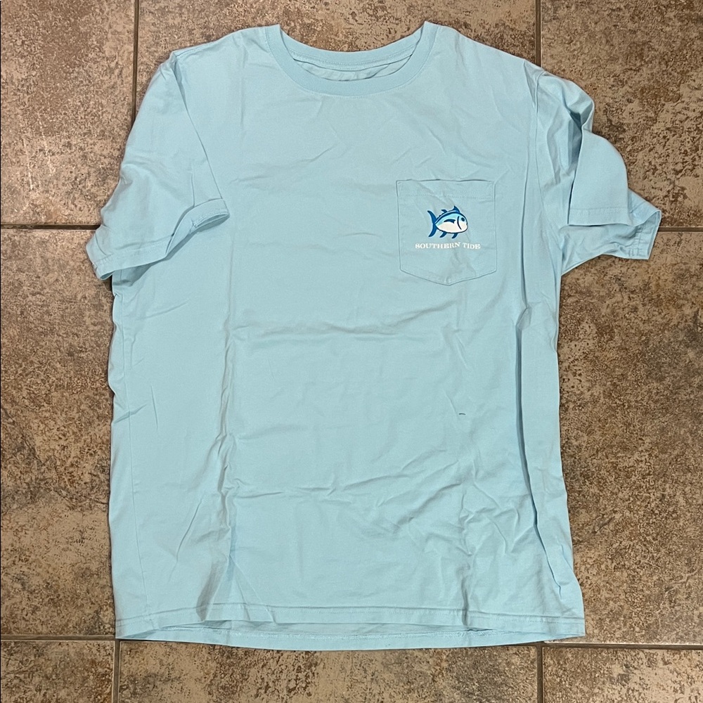 Southern Tide Sky Blue Pocket Tee